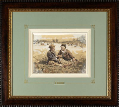 МАКОВСКИЙ Владимир Егорович
"Пастушки" 1911 г.
Бумага на картоне, карандаш, акварель, белила
23 