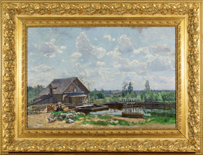 ЖУКОВСКИЙ Станислав Юлианович
"Плотина" 1917 г.
Холст, масло 64,8х93 см. Экспертное 