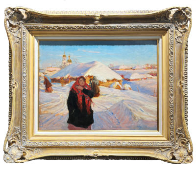 ВЕЩИЛОВ Константин Александрович
"На прогулке" 1922 г.
Фанера, масло 50х64,5 см. Экспертное 