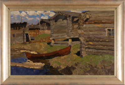 СТОЖАРОВ Владимир Федорович
"Этюд с красной лодкой" 1966 г.
Картон, масло 50х80 см. Публикации: 