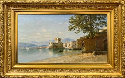 КОНДРАТЕНКО Гавриил Павлович 
«Побережье Италии. Рапалло»
1901 г.
Холст, масло
41,4 х 67,5 см. Э 