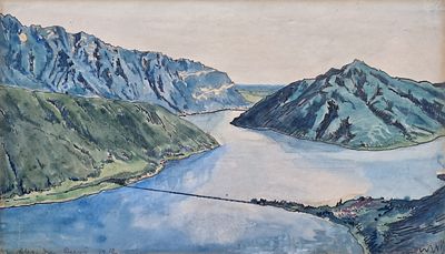 БЕНУА Александр Николаевич
«Вид на озеро Лугано»
1912 г.
Бумага, графитный карандаш, тушь, перо 