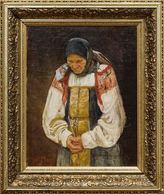 ТВОРОЖНИКОВ Иван Иванович
«Вербное воскресенье»
Рубеж XIX-XX вв.
Холст, масло
47 х 36,3 см. Эксп 