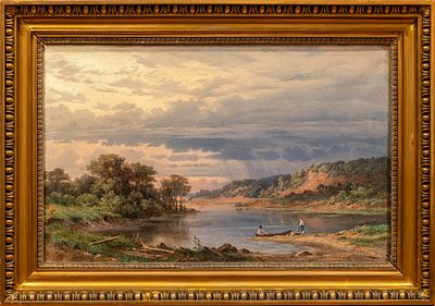 ДЖОГИН Павел Павлович
«Пейзаж с рекой»
1876 г.
Холст, масло
44,5 х 71 см. Экспертное 