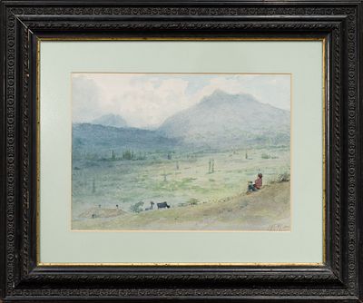 ЛАГОРИО Лев Феликсович
«Пастушок» 
Конец XIX в.
Бумага, акварель
23 х 32 см. Л.Ф. Лагорио 