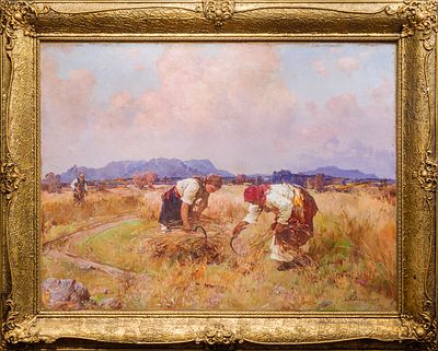 КОЛЕСНИКОВ Степан Фёдорович
&laquo;Жницы&raquo; (&laquo;‎Жатва&raquo;)
1910-е гг.
Холст, масло
60 х 82 см. Экспертное 