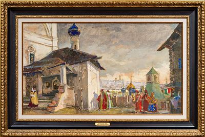 ЗАЙЦЕВА Вера Михайловна
&laquo;‎Сцена в московском кремле. Эскиз декорации к постановке пьесы 
