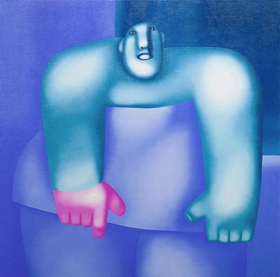 ЦЕЛКОВ Олег Николаевич 
&laquo;С перчаткой&raquo;
1997 г.
Холст, масло
100 х 100 см. Экспертное заключение: 