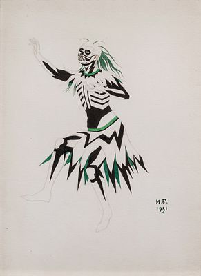 БИЛИБИН Иван Яковлевич
&laquo;Слуга Кощеев. Эскиз для балета Игоря Стравинского "Жар-птица"&raquo;
1931 г. 