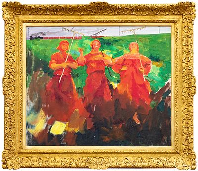 МАЛЯВИН Филипп Андреевич
&laquo;Три крестьянки с граблями&raquo;
Конец 1920-х − 1930-е гг.
Холст, масло
54 