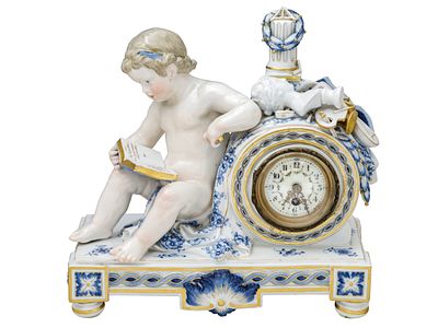 MEISSEN
Настольные часы-скульптура &laquo;Аллегория искусств&raquo;
Около 1880-1890
Фарфор, роспись 