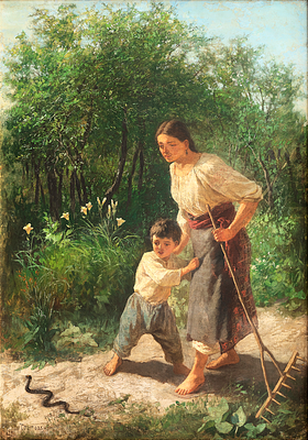 ТРУТОВСКИЙ Константин Александрович
&laquo;Испуг&raquo;
1879 г.
Холст, масло
82 х 57,5 см. Экспертное 