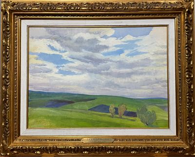 СЕРЕБРЯКОВА Зинаида Евгеньевна 
&laquo;Поля. Нескучное&raquo;
1914 г.
Бумага, темпера
44,6 х 60,5 см. Экспер 