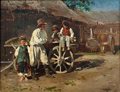 МАКОВСКИЙ Владимир Егорович
&laquo;Сцена в Полтавской губернии&raquo;
1881 г.
Холст, масло
40,5 х 32 см
. Эк 