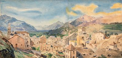 ПРЕМАЦЦИ Луиджи (Людвиг Осипович)
&laquo;Вид города в Альпах&raquo;
1860-е – 1880-е гг.
Бумага, графитный 