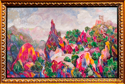 РЯБУШИНСКИЙ Николай Павлович
&laquo;Южный горный пейзаж&raquo;
1951 г.
Холст, масло
73 х 116,1 см. Справа 