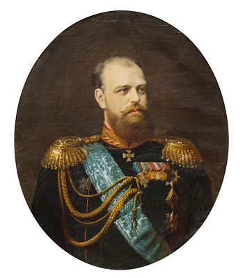 &laquo;‎Портрет Александра III Миротворца&raquo;
1880-е − 1890-е
Холст, масло
88,6 х 74,7 см (овал) . Экспер 