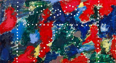 ШЕЛКОВСКИЙ Игорь Сергеевич 
&laquo;Абстрактная композиция&raquo;
1993 г.
Деревянная панель, масло
60 х 110 см. 