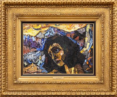 ВОЛКОВ Александр Николаевич
&laquo;Демон в горах&raquo;
1914 г.
Картон, масло
35 х 50 см. Экспертное заключ 