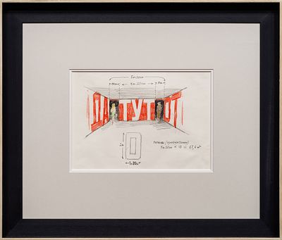 БУЛАТОВ, Эрик 
&laquo;Тут&raquo;. Эскиз проекта экспозиции выставки
1990-е – 2000-е гг.
Бумага (лист из 