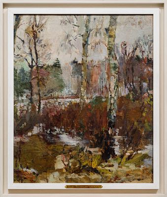 ВАСИЛЬЕВ, Олег
&laquo;Конец зимы&raquo;
Конец 1950-х – 1960-е гг.
Холст, масло 
56 x 46,5 см. Провенанс: 