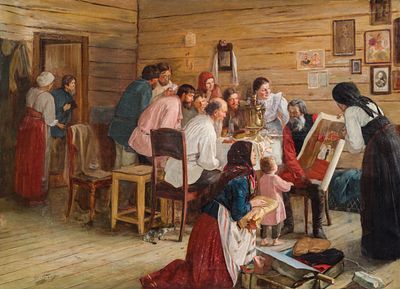 ГЕЛЛЕР, Петр Исаакович 
&laquo;Возвращение старосты с коронации&raquo;, 
1896-1897 
Холст, масло. 
95,3 х 131 . 