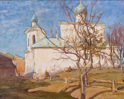 ПРОТОПОПОВ, Николай Адрианович
&laquo;Псков&raquo;
1913 г.
Картон, масло
42,5 х 53,3 см. Экспертное 