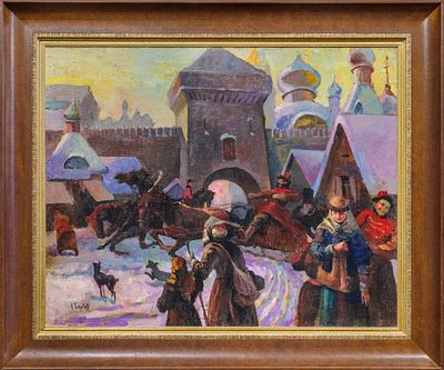 СОКОЛОВ, Анатолий Александрович
&laquo;На тройке&raquo;, 
1940-е гг.
Холст, масло. 
73 х 91,5 см. Экспертно 