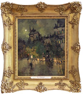 КОРОВИН, Константин Алексеевич 
&laquo;Париж после дождя&raquo;, 
Конец 1900-х - пер.пол. 1910-х гг.
Фанера 