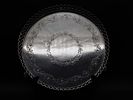 Small Portuguese silver salver with a latticework rim and decoration in a neo-classical revival Image - 1