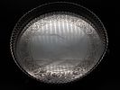 Portuguese silver tray with latticework rim. Portuguese silver tray with a latticework rim and Image - 1
