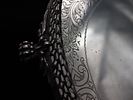 Portuguese silver tray with latticework rim. Portuguese silver tray with a latticework rim and Image - 2