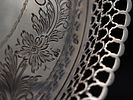 Portuguese silver tray with latticework rim. Portuguese silver tray with a latticework rim and Image - 3