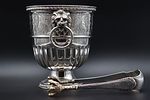Interesting ice bucket with tongs in Portuguese silver. An interesting ice bucket with tongs and Image - 2