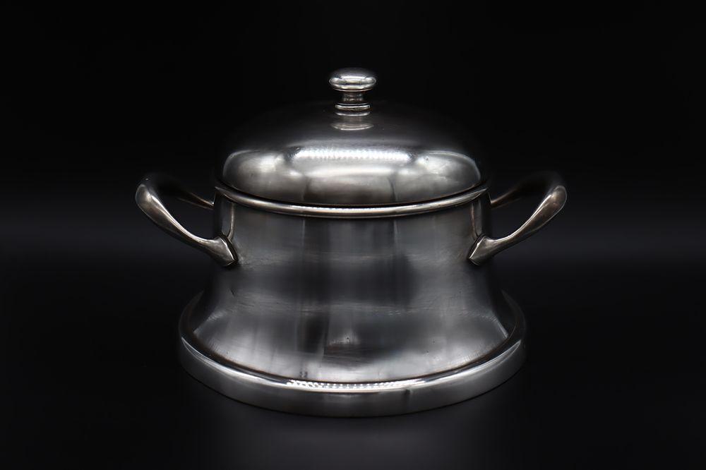 Christofle sugar bowl. Tagged. 
Mid-20th century.