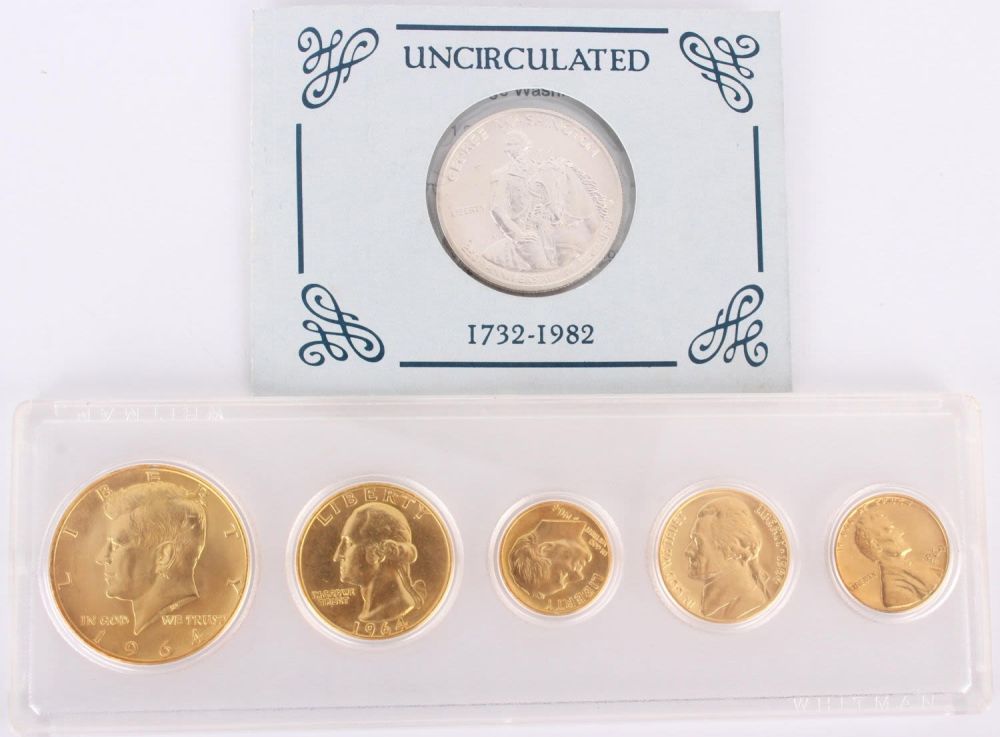 Lot 11172: 1982-D 90% SILVER UNC WASHINGTON & 1964-D UNC SET
