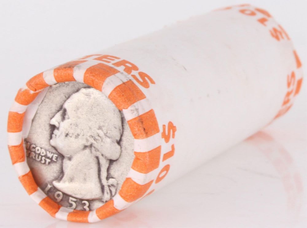 Lot 11186: 90% SILVER WASHINGTON QUARTER ROLL - $10 FACE