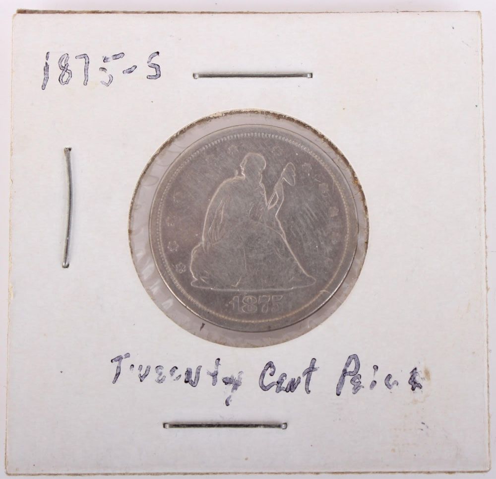 Lot 11203: 1875-S TWENTY CENT PIECE - GOOD TO VERY GOOD