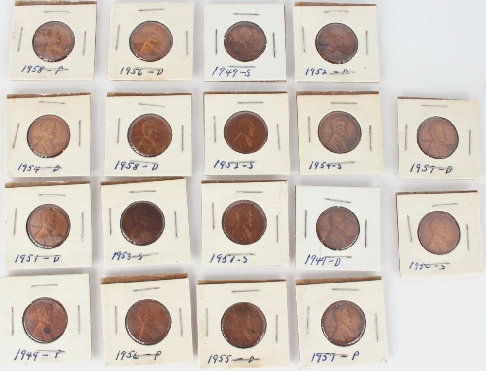 Lot 11251: 1949-1958 WHEAT PENNIES - LOT OF 18