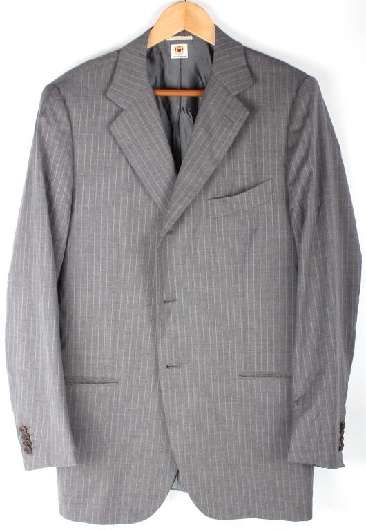 Lot 11572: BORRELLI NAPOLI GRAY STRIPED DESIGNER SUIT JACKET