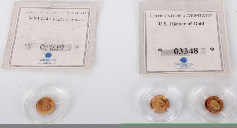 Lot 11585: 14K GOLD COINS WITH COA - LOT OF 3