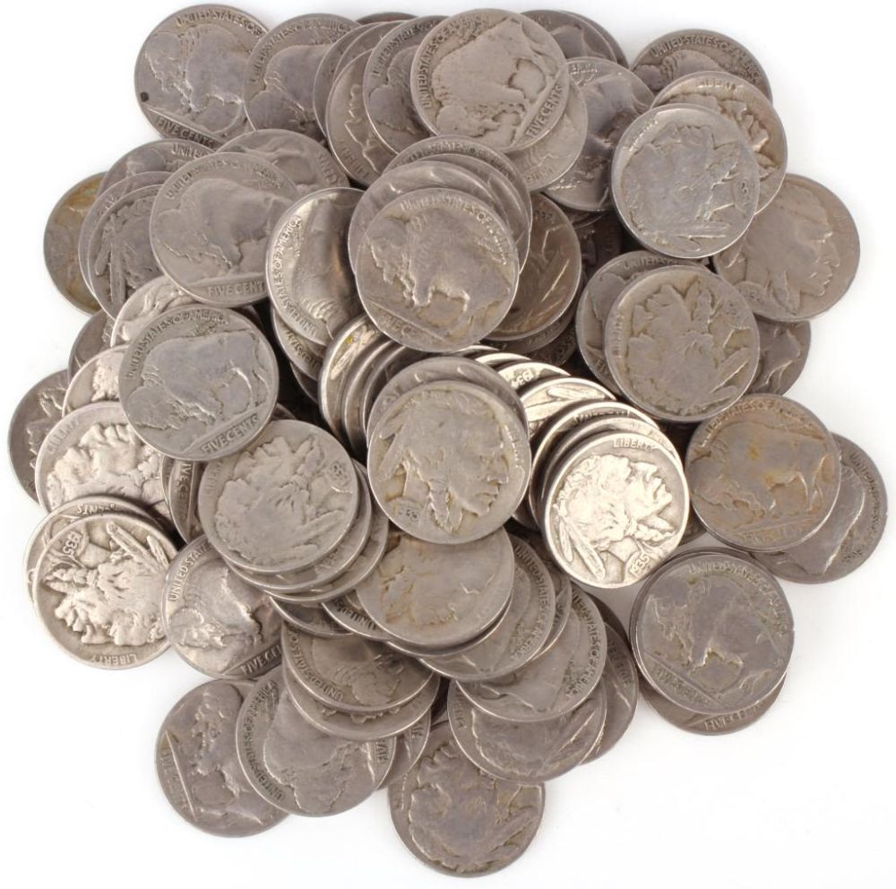 Lot 11587: 1934 - 1936 BUFFALO NICKELS - LOT OF 107