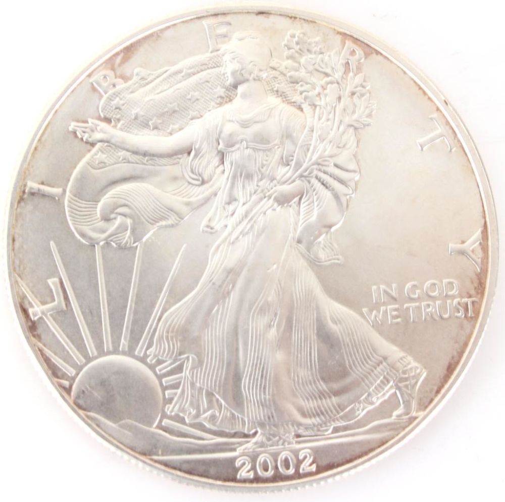 Lot 11591: 2002 US MINT FINE SILVER EAGLE AMERICAN DOLLAR