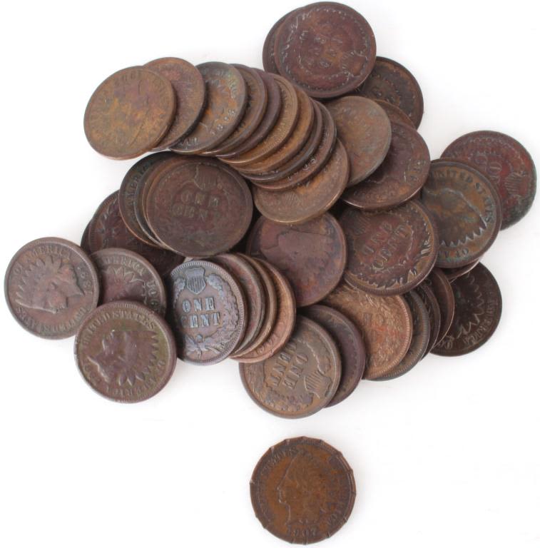 Lot 11594: ASSORTED INDIAN HEAD PENNIES  - LOT OF 54