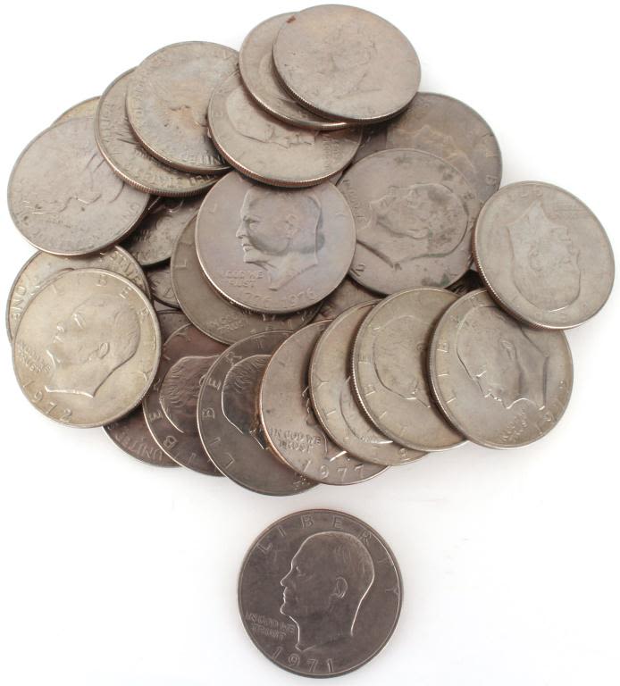 Lot 11595: ASSORTED IKE DOLLARS - LOT OF 29