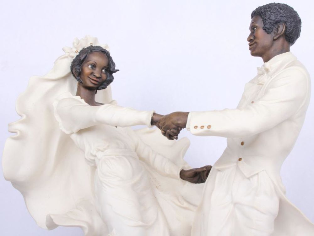 Lot 11611: GIUSEPPE ARMANI AFRICAN AMERICAN BRIDE & GROOM