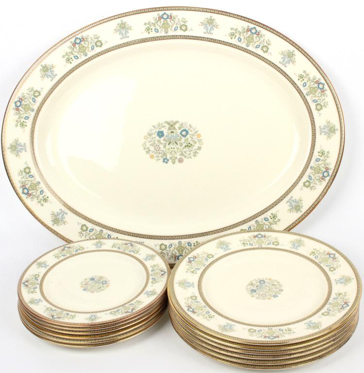 Lot 11637: VINTAGE MINTON HENLEY PLATES & PLATTER - LOT OF 13
