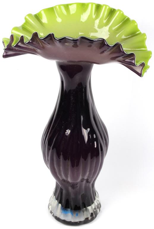Lot 11661: GENUINE MURANO LARGE 19" ORGANIC FLOWER VASE