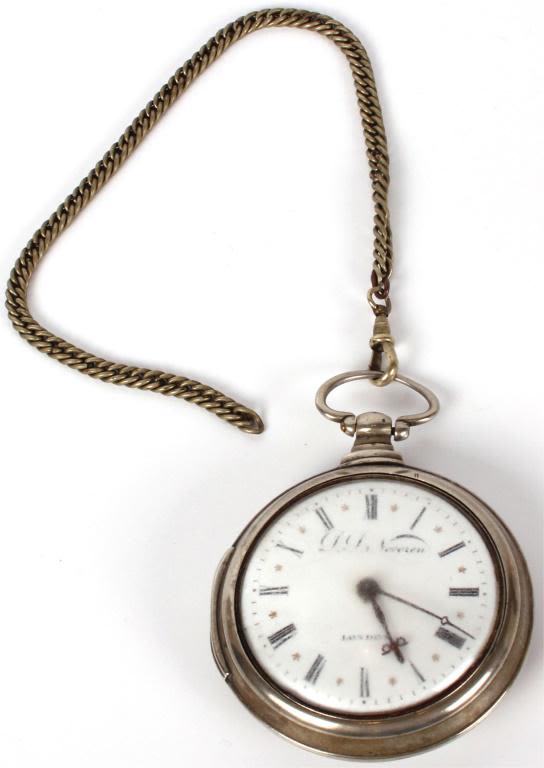 Lot 11672: ANTIQUE D.D. NEVEREN POCKETWATCH AND CHAIN
