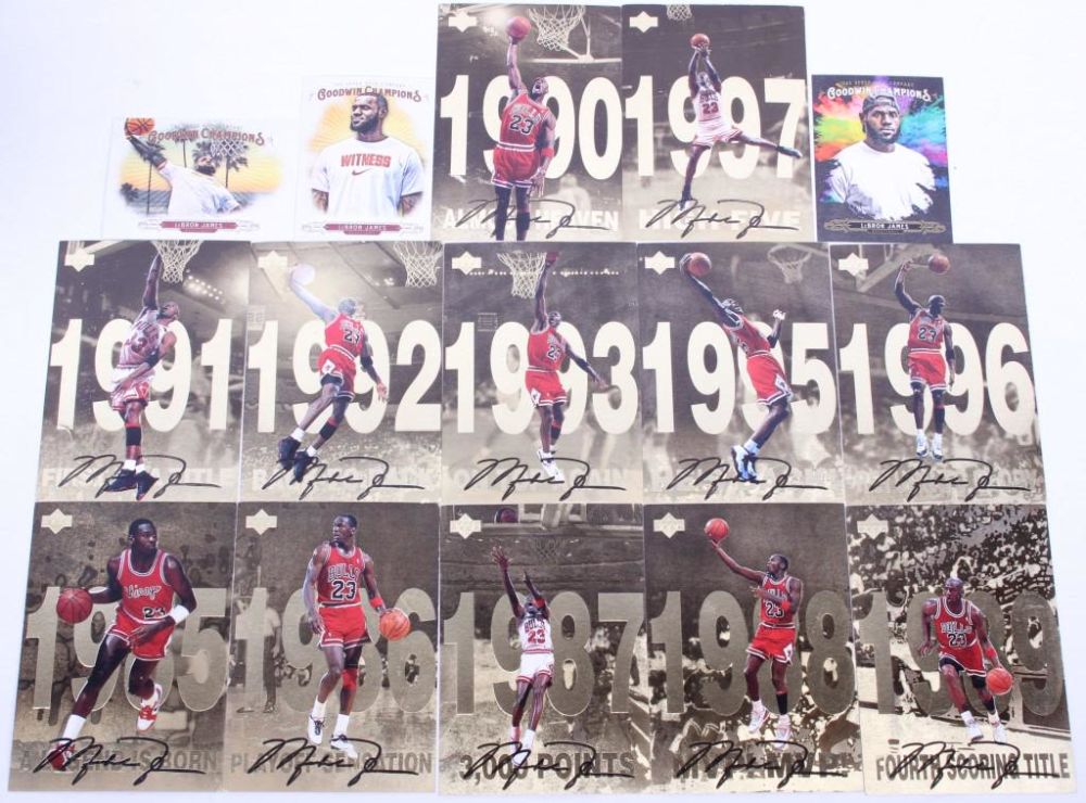 Lot 11721: MICHAEL JORDAN GOLD SET & LEBRON JAMES - LOT OF 15